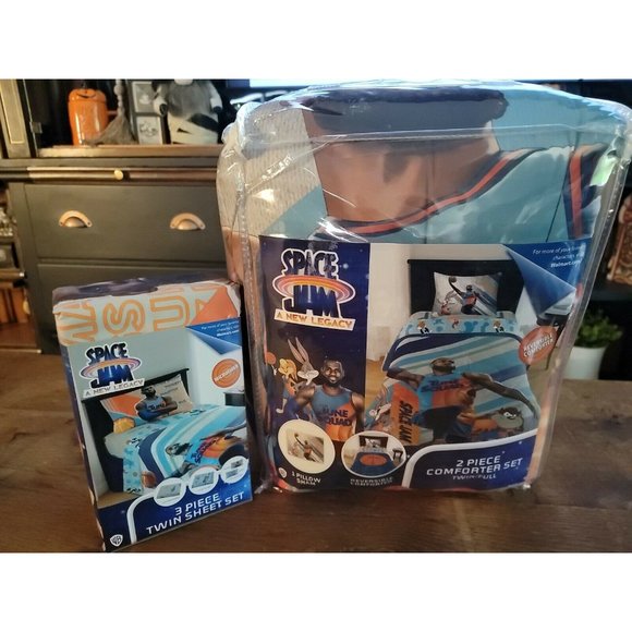 Space Jam New Legacy Reversible Comforter and Sheet BED SET (Twin) NEW Sealed - Picture 1 of 5
